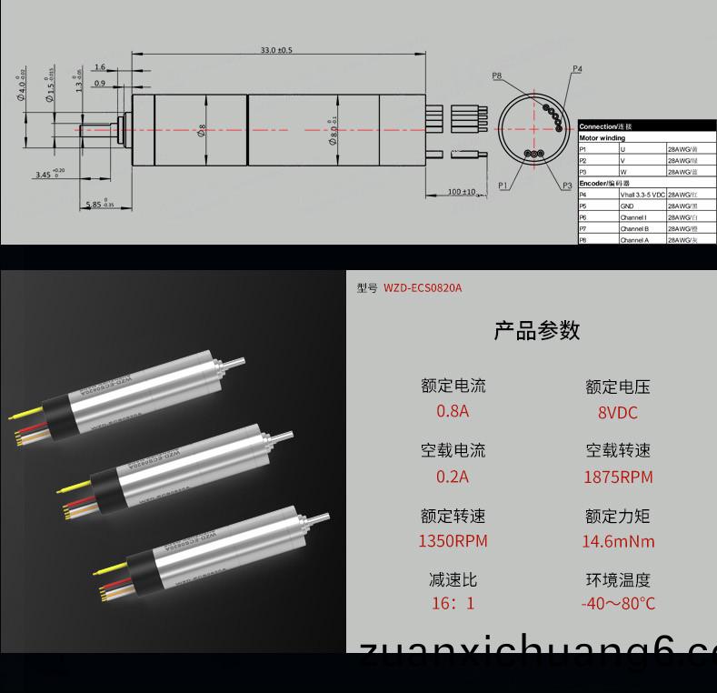 WZD-ECS0820A灵巧手电机