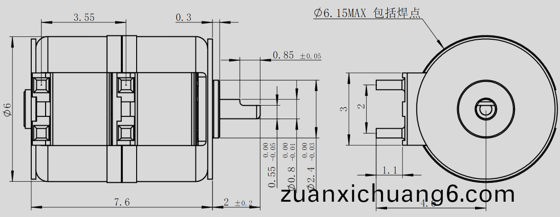 OT-SM6.0L-001步进电机_6mm摄像头升降电机-万至达电机
