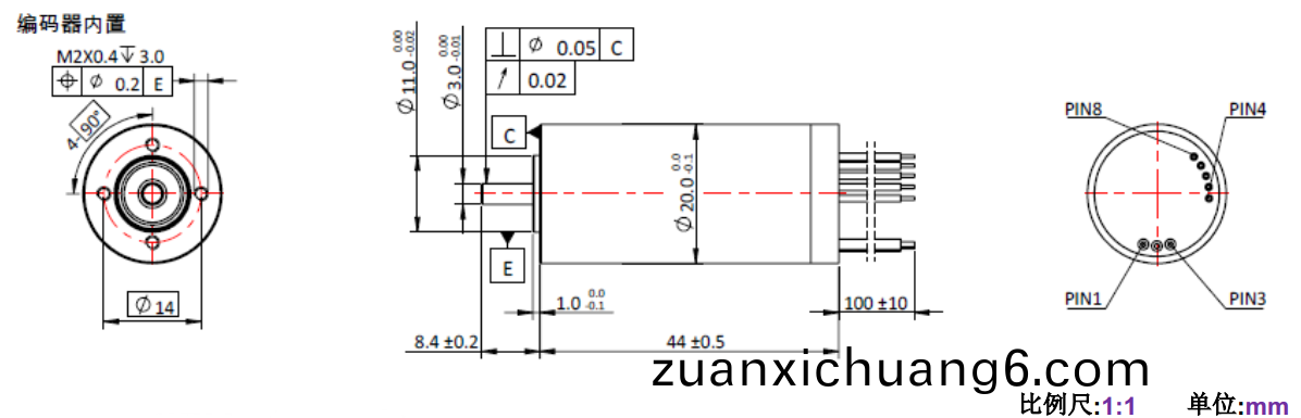 ECS 2044 内置编码器空心杯电机-万至达电机